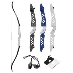 62″ Takedown Recurve Bow Carbon Arrow Set 16-38lbs Wooden Bow Shoot Hunt Archery