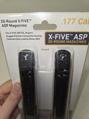 Sig Sauer X-Five ASP Magazine 2 Pack .177 Caliber 20 Rounds AMPC-177-20X Mags
