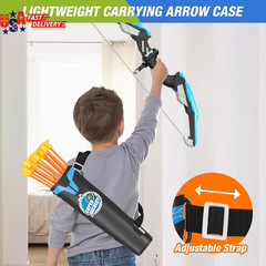 2 Pack Bow and Arrow for Kids, LED Light up Archery Set with 24 Suction Cup Arro
