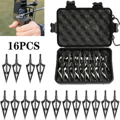 16Pcs Archery Broadheads 3Blade 100Grain Hunting Crossbow Compound Bow Arrow Tip