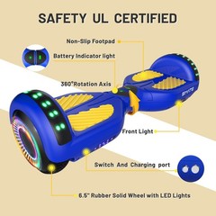 Commgo P6 LED Light UL2272 Certified Self-Balancing Hoverboard Scooter Bluetooth