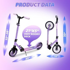 Kick Scooter for Age 6+ Kids Teens Adults, Max Load 240 LBS, Adjustable Heigh…