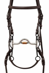 Western Sweet Iron SS 5″ Medium Port Mouth Copper Roller Swivel Horse Bit 35682B