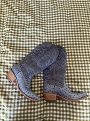 Tecovas Women’s Western Cowboy Boots Annie Chambray Ostrich US 8B