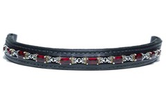 Browband Black,People On Horses Treasure Red – 1 3/4″ Endloop – (1) 16″