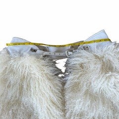 Wooly Rodeo Chinks Cowboy Western Chaps Mongolian Lamb Fur White Leather GUC