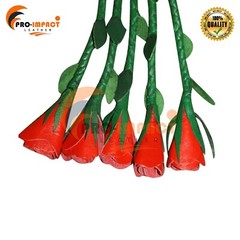 18 Inches Handle 18 Inches Tails Real Leather (Cat-O-Nine Red Rose Exotic Color