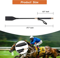 Horse Whip, Black Riding Crop, 18 Inches Long, PU Leather Equestrian Teaching Wh