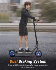 Ladped Dual Suspension Electric Scooter Adult, Folding E-Scooter Range 19MILE