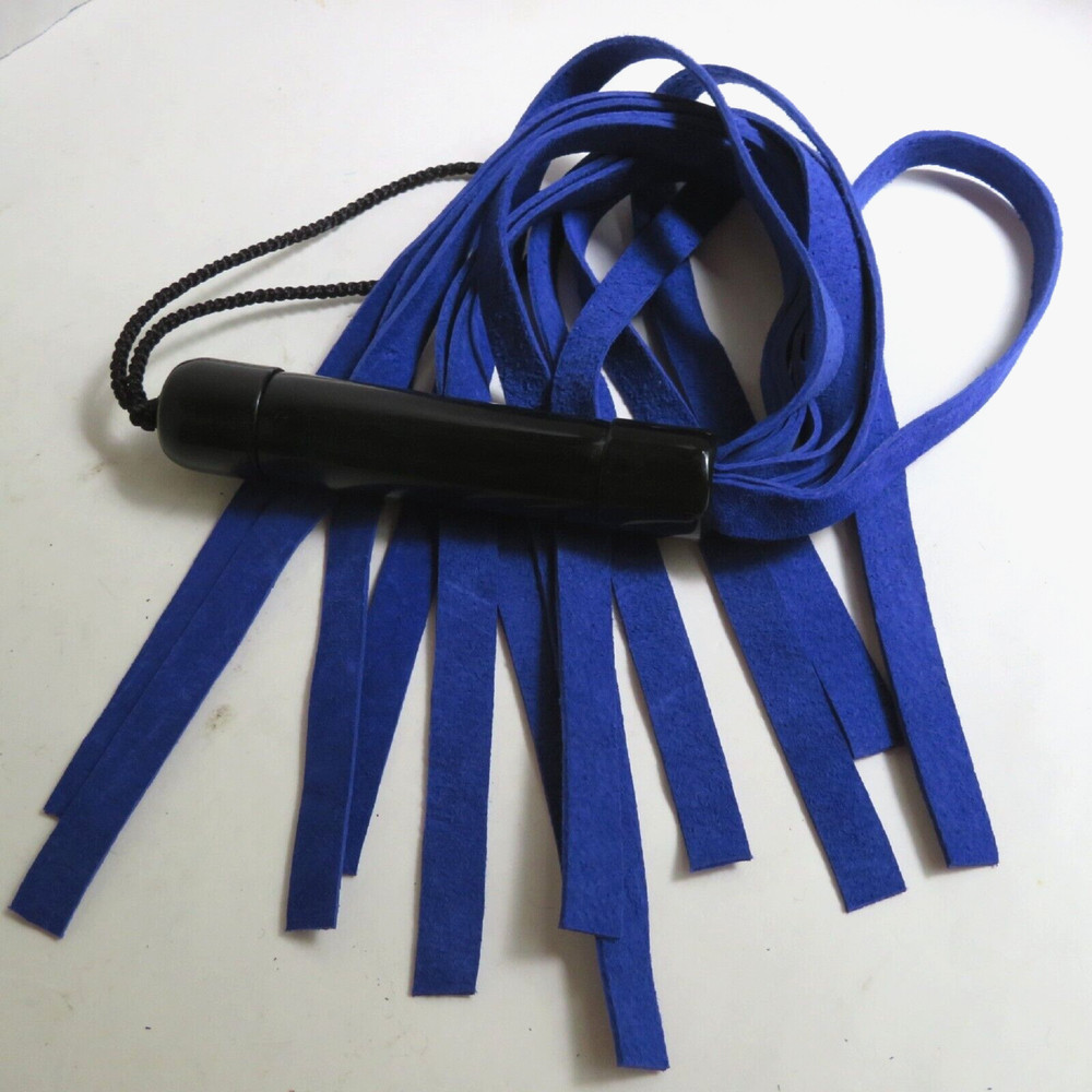 Flogger 20.5″ Royal Blue Suede Lash Flogger Black Rubber Handle 12 Lash Flogger