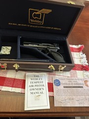 Webley Tempest Centennial .177 Air Pistol Ltd Ed #753/2000 w/ Case COA Manual