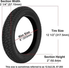 2 Set 12.5X2.25 12-1/2X2 1/4 Tire and Inner Tube Set for Scooter Electric Bike,