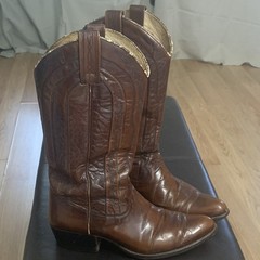 Dan post 6605 Brown Leather Western Cowboy Boots mens US 8/12 D Made in Spain