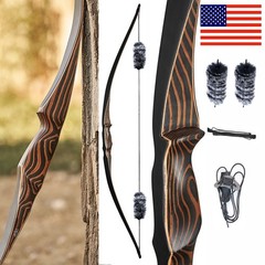 RH Traditional Wooden Longbow Recurve Bow 20-70LB Handmade Archery Hunting Shoot
