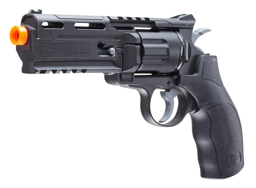 Airsoft Revolver Powered CO2 Pistol Single/Double Action 325 FPS 10 RDS Mag Bk