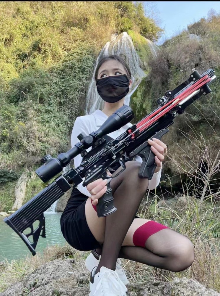 Powerful Slingshot Rifle Semi Automatic Heavy Duty Slingshot For Outdoor Hunting