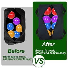 Upgraded Bocce Ball Carry Bag with 8 Compartments 17 * 9inch Heavy Duty Bocce…