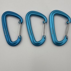 RALLT Blue Aluminum D Shape Carabiners Set, 2 Pieces, Lightweight Outdoor Gear