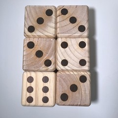 Jumbo Wooden Dice for Backyard Outdoor Games with Laminated Scoresheets & Bag