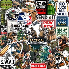 100Pcs Tactical Stickers for Men, Gun Sticker Pack – Gifts for Gun Enthusiast…