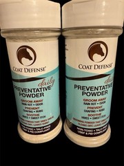 Coat Defense Daily Preventative Powder for Horses Lot of 2 Non-Toxic 8oz