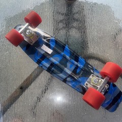 High Bounce Unisex Kids Blue Four Carry Wheels Complete Classic Skate Board NICE