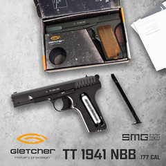 Gletcher TT 1941 NBB .177 Cal CO2 Metal Body Single-action BB Air Pistol