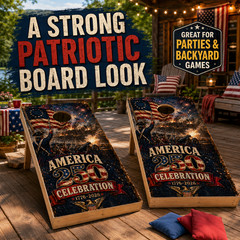 America 250 Cornhole Board Wraps 1776 2026 Patriotic Flag Decal Set