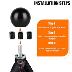 Black Aluminum Alloy Round Ball Gear Shift Knob for Cars