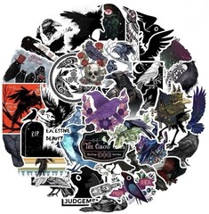 30Pcs Random Vintage Dark Forest Gothic Cool Crow Raven Bird Waterproof Stickers