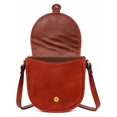 Leather Woven Saddle Crossbody Bag Brown Gold Color Accents Festival Hiking