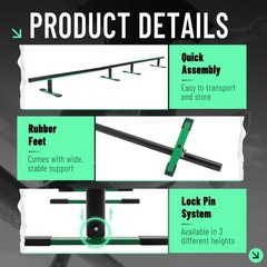 Adjustable Height 99″ Round Grind Rail Skate Rail Skateboard Ramp for Scooters