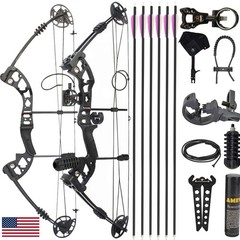 30-55lbs Compound Bow Archery 310FPS Pulley Bow Arrow Set RH Hunting Shooting