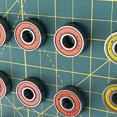 Mission Bearings [ 11 Swiss Orange + 5 Yellow ABEC 7 + 8 Axles ] Roller Hockey