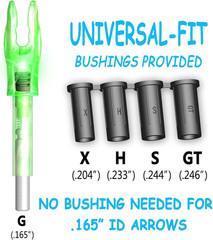 6/12PCS G Lighted Nocks for Arrows with .165 .204 .233 .244 .246 inside Diameter