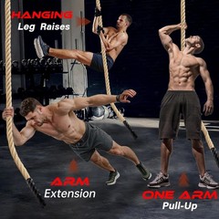 Climbing Rope Gym Workout – 10FT Heavy Duty Jute Thick Ropes for Adults Strength