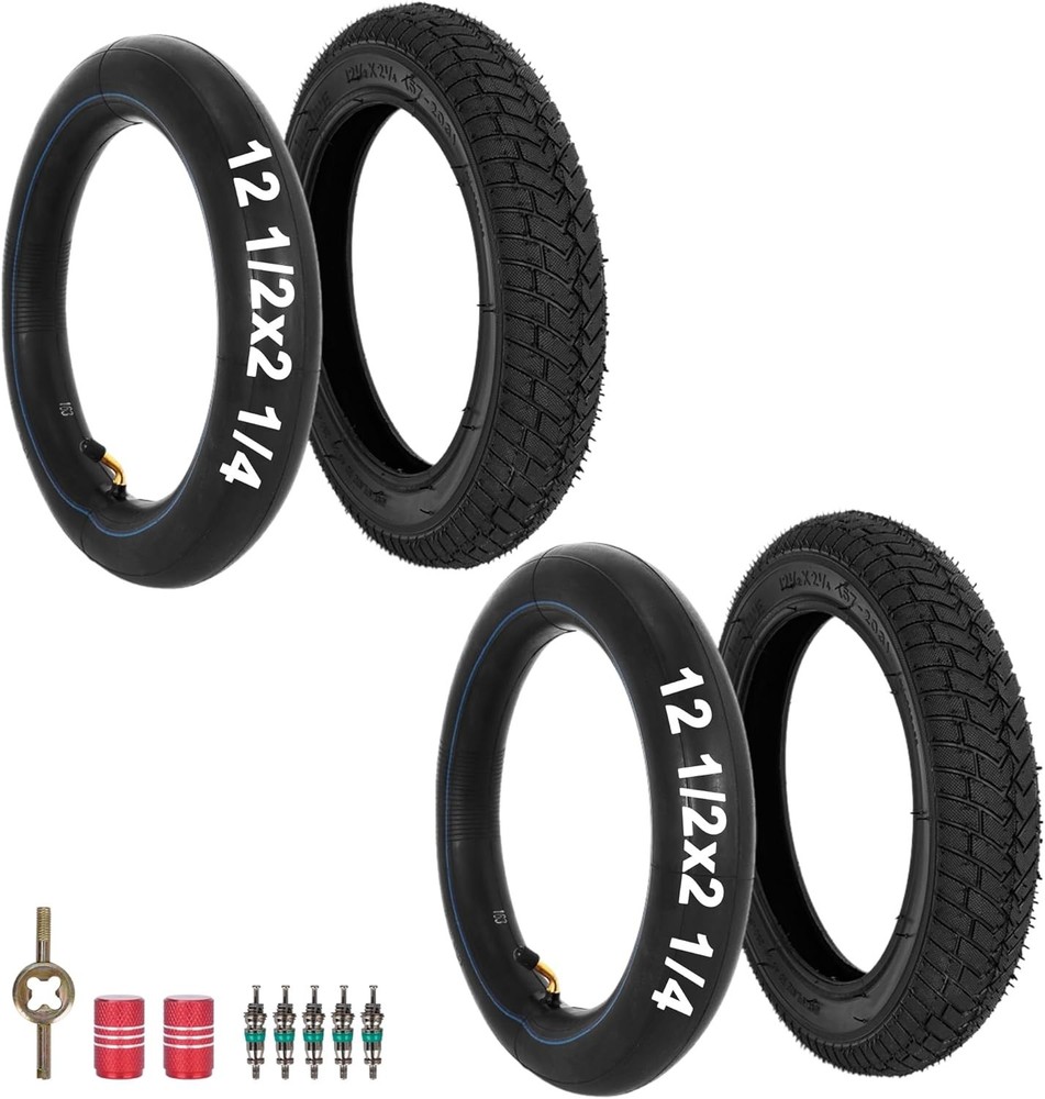 2 Set 12.5X2.25 12-1/2X2 1/4 Tire and Inner Tube Set for Scooter Electric Bike,