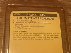 Vintage Game Tracker FirstCut 145 Premium Cut-On-Impact Broadheads NOS 3 Pack