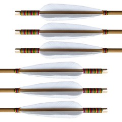 12pcs 33″ Wooden Arrow 4 Feather Gorgeous Patterns Spine 400 Recurve Bow Longbow