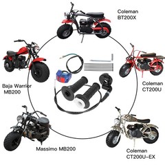 Mini Bike Throttle Kit 7/8 Handle Grip Cable Assembly 50in For Coleman Baja