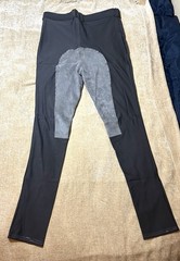 NEW! CUSTOM MADE WOMENS XL TALL ENGLISH SADDLE RIDING BREECHES HIGH WAIST GRAY