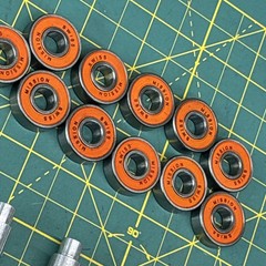 Mission Bearings [ 11 Swiss Orange + 5 Yellow ABEC 7 + 8 Axles ] Roller Hockey