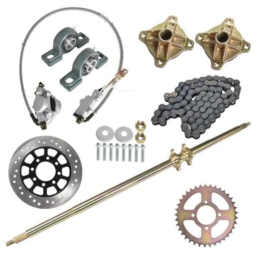 44in/1120mm Quad Go Kart Rear Live Axle Kit Sprocket Brake Wheel Hub
