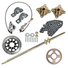 44in/1120mm Quad Go Kart Rear Live Axle Kit Sprocket Brake Wheel Hub