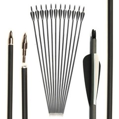 40 lbs Archery Practice Shooting Recurve Bow & 12Pcs 30″ Carbon Arrows & Quiver