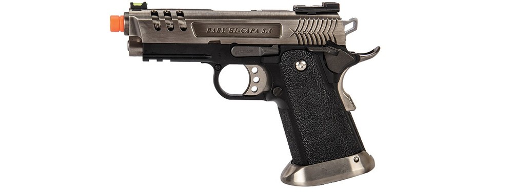 WE-Tech Hi-Capa 3.8 Deinonychus Full Auto Gas Blowback Pistol (Silver) – 300–330