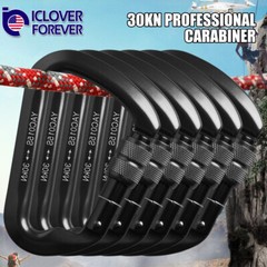 30KN Aluminum Rock Climbing Screwgate Locking Carabiner Large D Shape Clip Hook