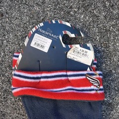NWT HORSEWARE Size M Fleece Wellie Cozy Boot Socks Navy W/Red White Trim Medium