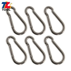Set Of 6 264 Lbs 304 Stainless Steel Spring Snap Hook Carabiner Clips
