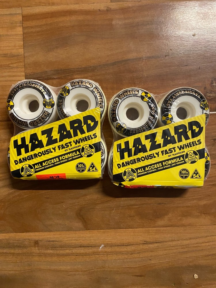 2 Sets of Hazard Madness Skateboard Wheels 53mm & 54mm ~ New FREE SHIPPING!